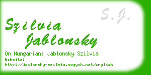 szilvia jablonsky business card